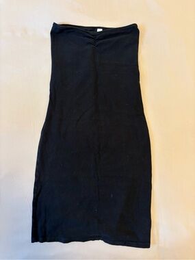 American Apparel Black Strapless Midi Tube Dress